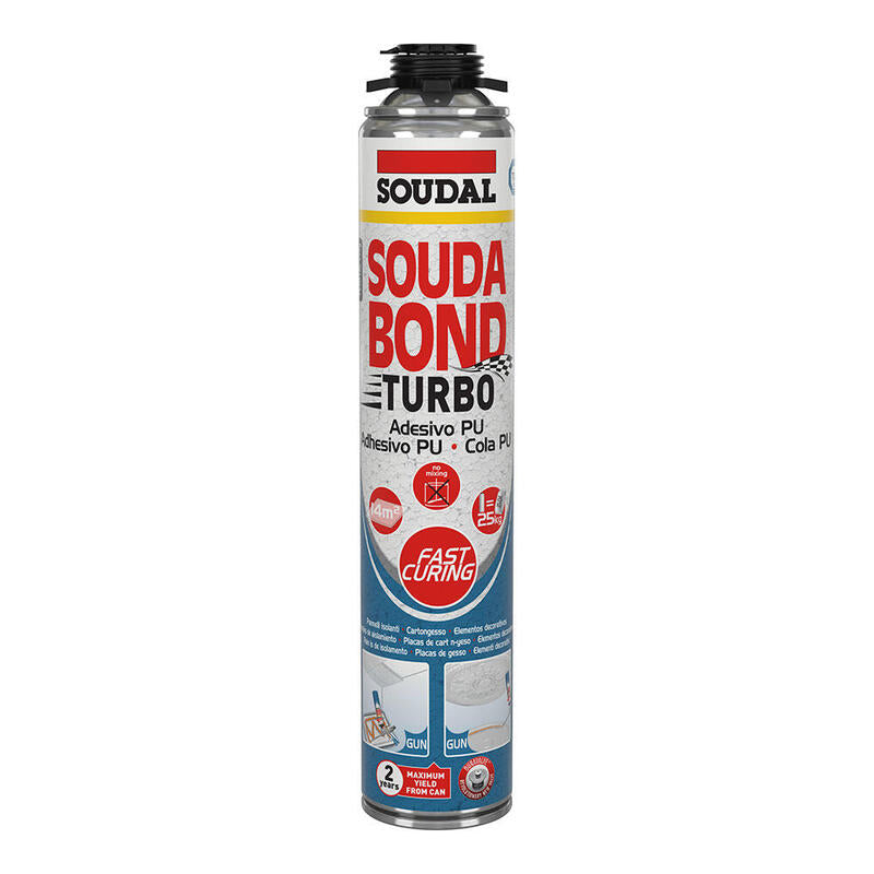 Espuma Adhesiva Turbo Soudabon Turbo Pistola 750ml Soudal