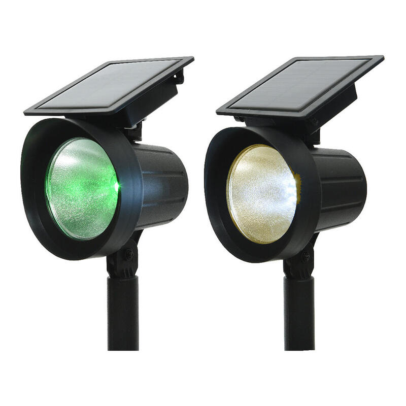 Estaca Solar Led 25 Lm Luz Multicolor (8 Colores) 11 X 13 X 42,5 Cm, Pack 2 Unidades