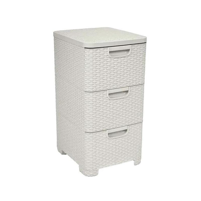 Estantería Z Szufladami 3x14l Rattan Kremowy 206314 Curver