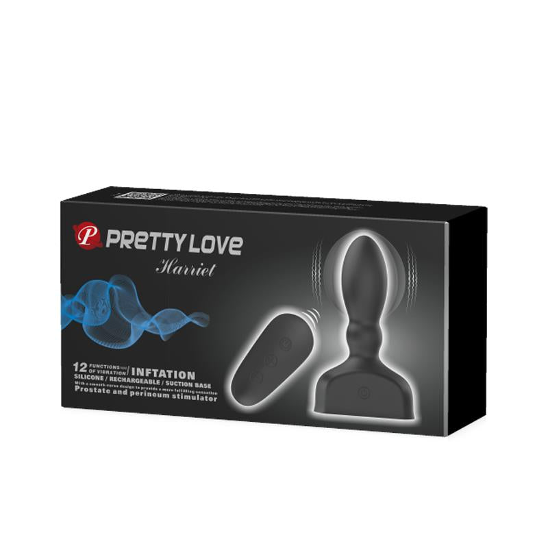 Estimulador Anal Harriet Inflable Usb Silicone Negro