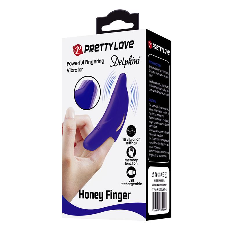 Estimulador De Dedo Con Vibración Delphini Honey