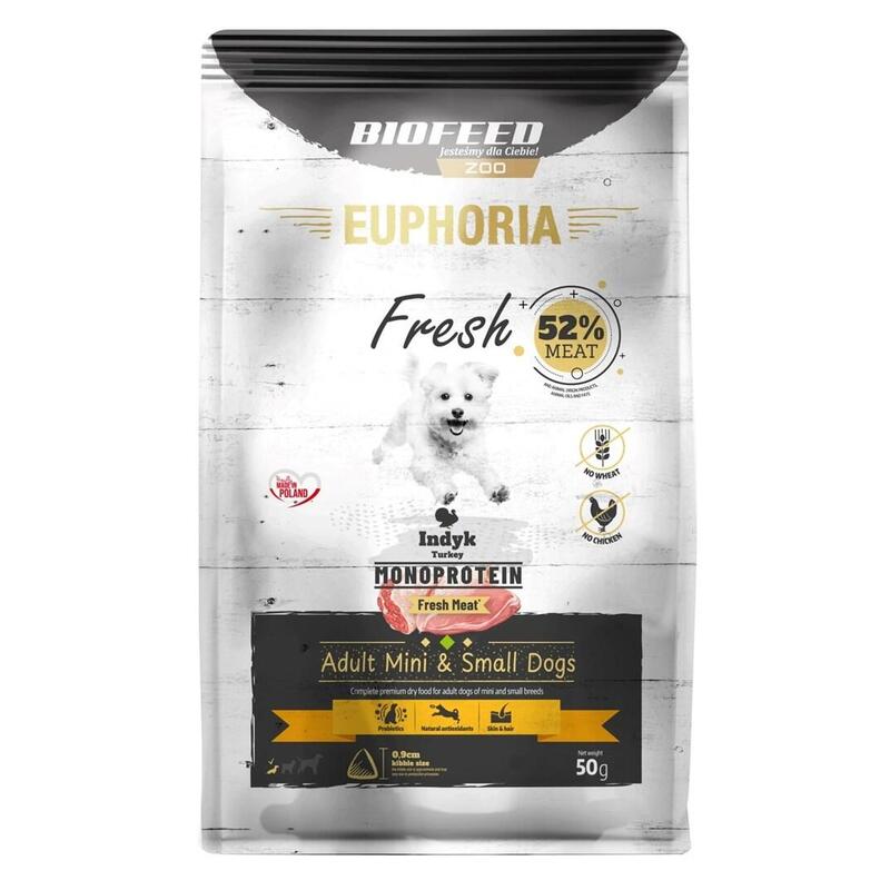 Euphoria Fresh Adult Monoprotein Turkey Xs/S - Alimento Seco Para Perros - 50g