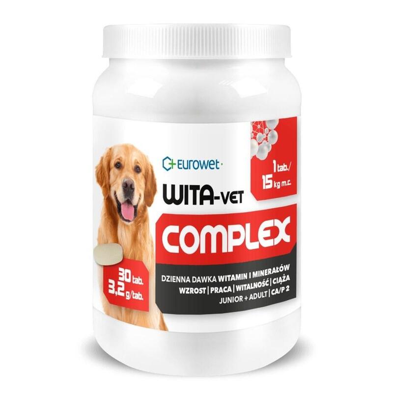 Eurowet Wita-Vet Complex 3,2g - Suplementos Para Perros - 30 Tabletas