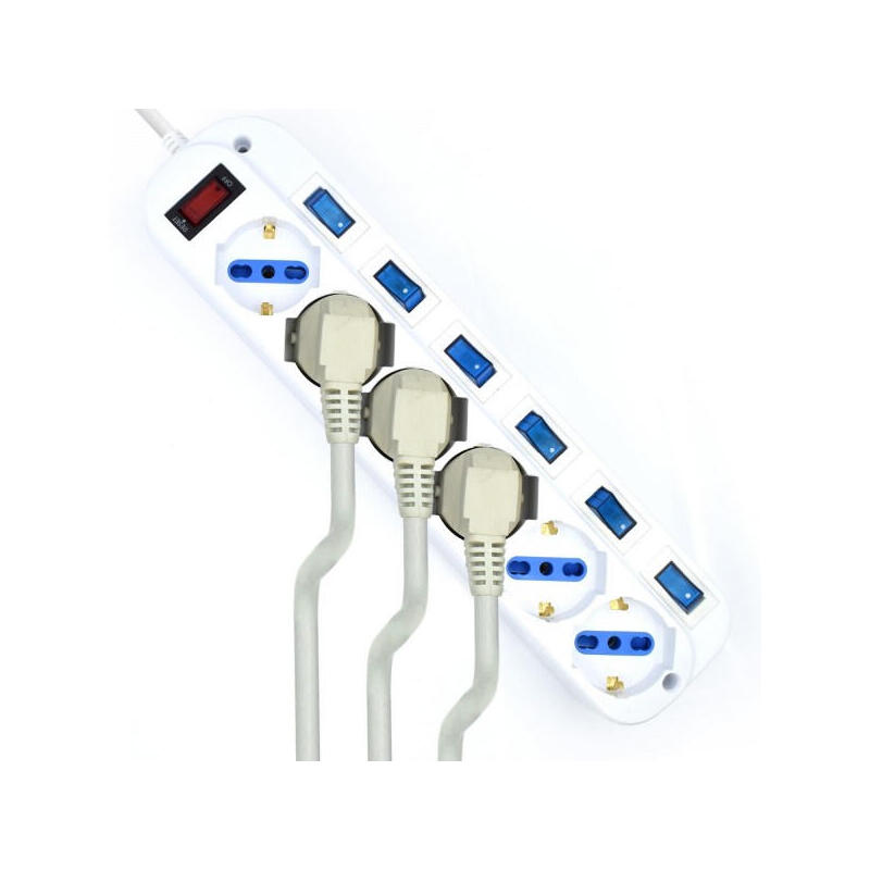 Ewent Regleta 6 Tomas Schuko Con Interruptor Individual 3m Ewent Ew3932-3m, 6 Salidas Ac, Tipo F, 3500 W, 3 M, Blanco