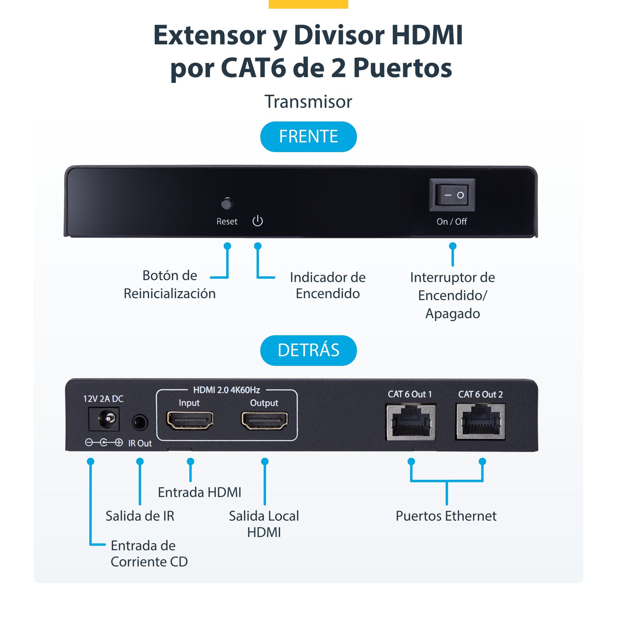 EAN 0065030916158 - StarTech.com 4K7012IC-EXTEND-HDMI extensor audio/video Transmisor y receptor de señales AV Negro imagen 4