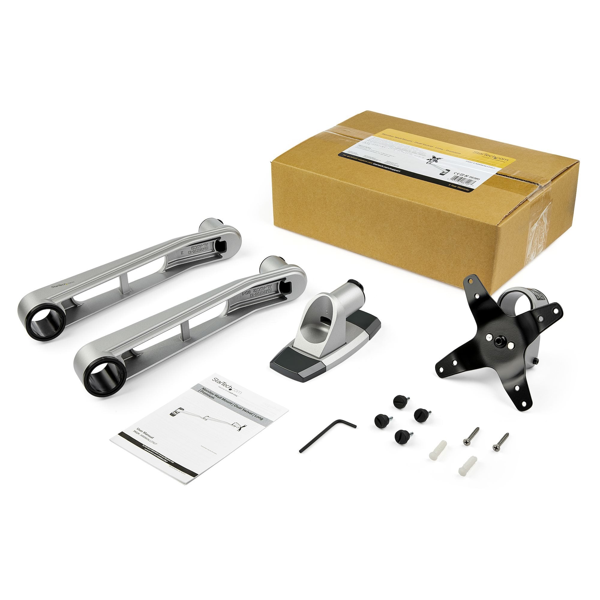 Startech.Com Brazo De Montaje En Pared Para Soporte De Monitores Vesa Hasta 30" - Con Brazo Articulado De 52cm - Premium
