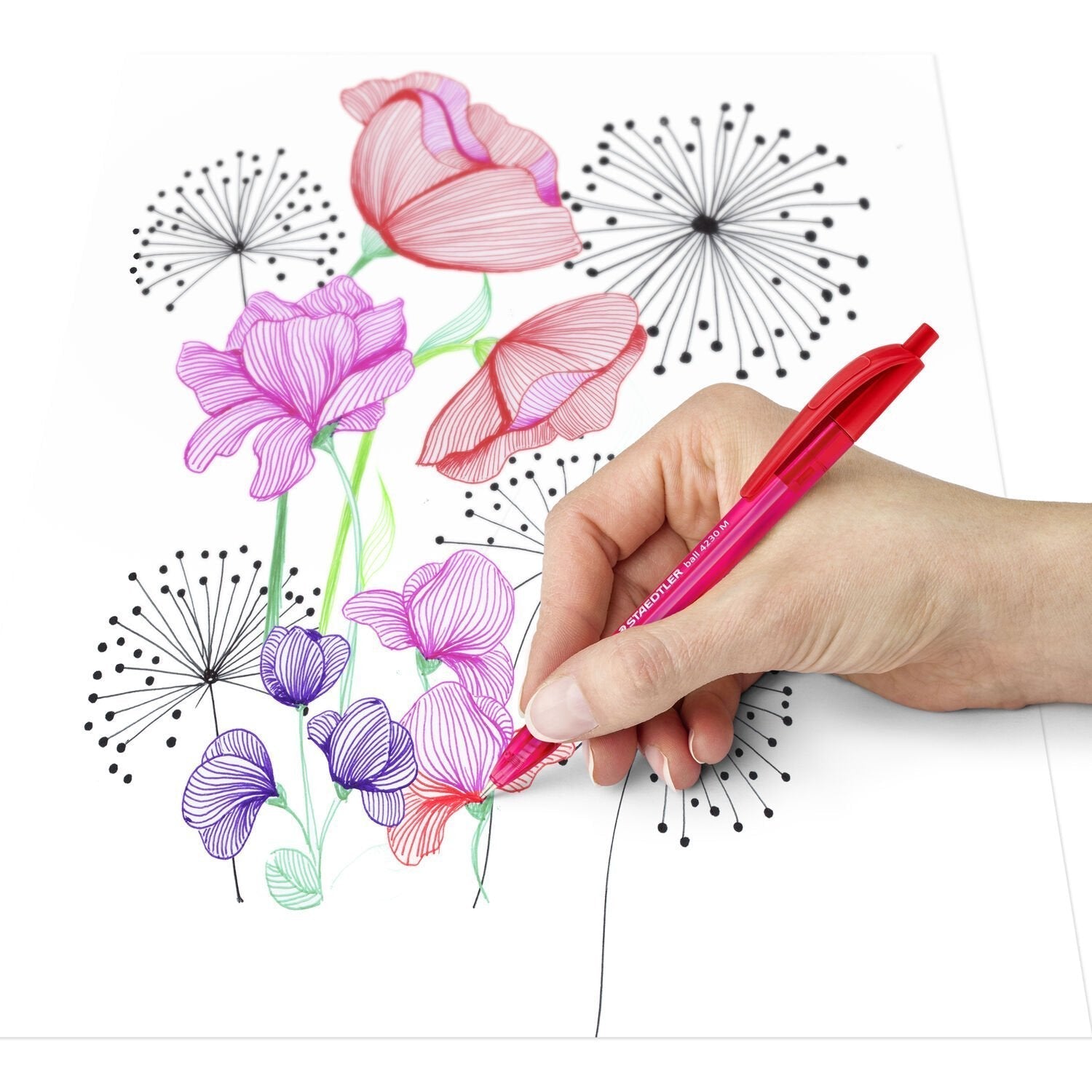 Staedtler Bolígrafo Retráctil Ball 4230 M 1,0mm Triangular Rojo 10u