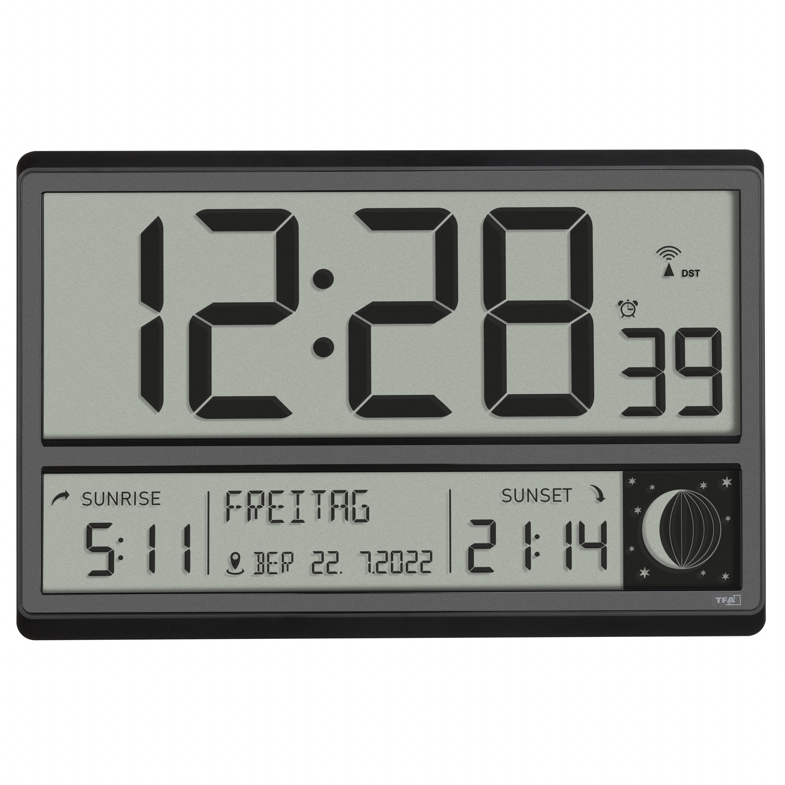 Tfa 60.4524.01 Reloj Radiocontrolado Digital Xl Negro