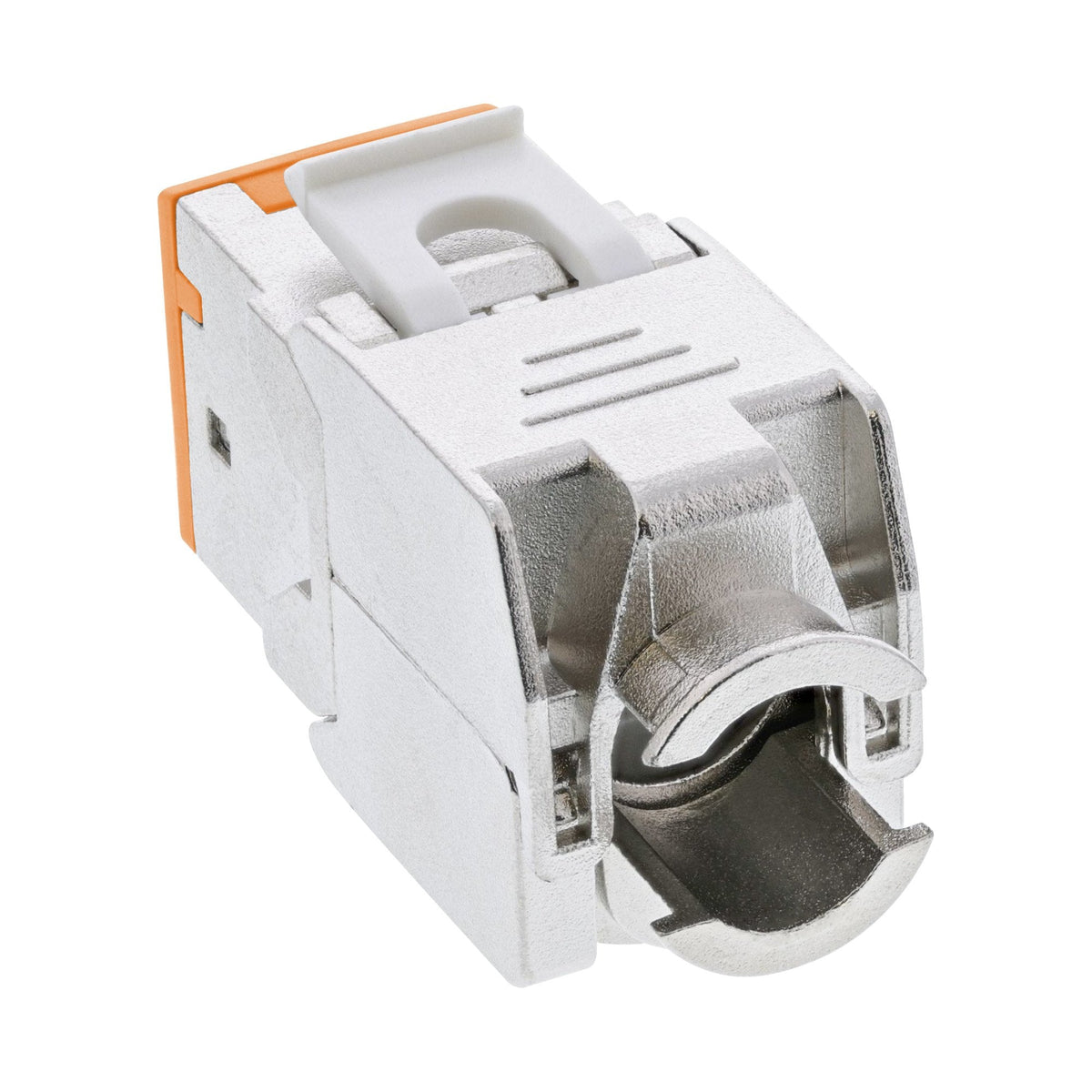 8 Piezas Pack Jack Inline Keystone Rj45, Blindado, Cat.6a, Naranja