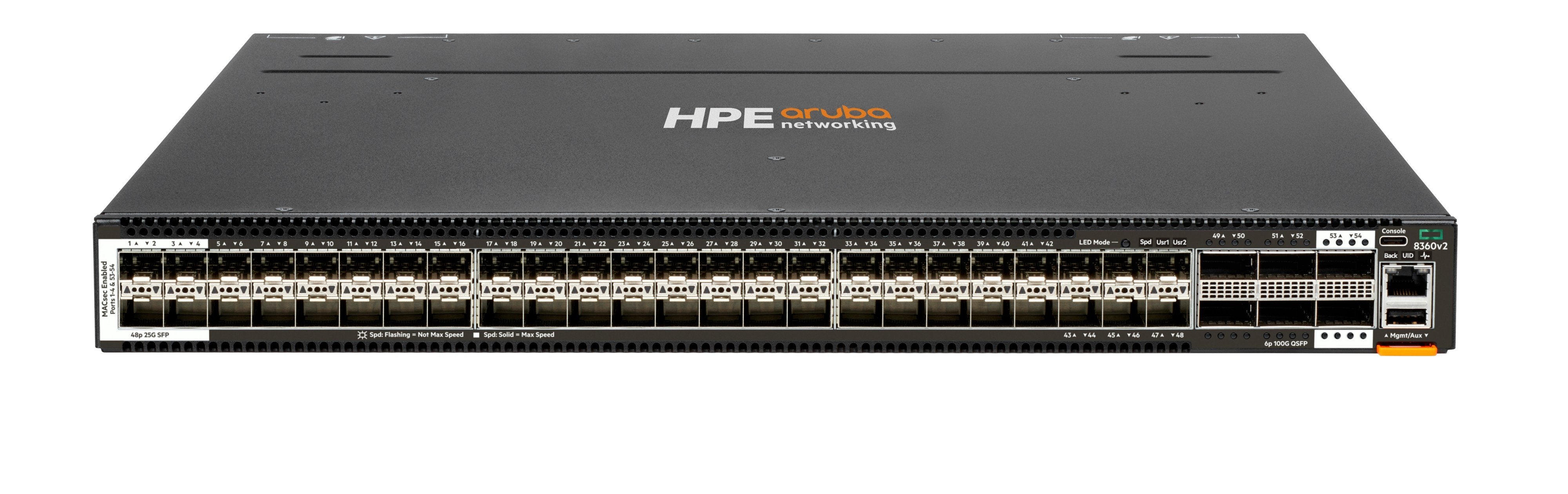 EAN 0190017567907 - HPE Aruba Networking CX 8360-48Y6C v2 48p 25G SFP28 4Sec 6p 100G QSFP+ 2Sec BF 5 Fans 2AC Bundle imagen 1