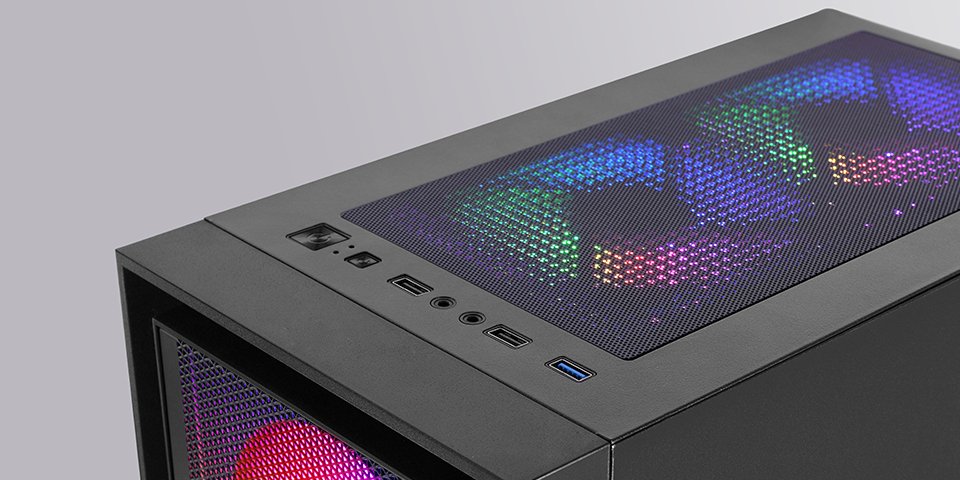 Caja Semitorre Atx Mc-Air Negro Mars Gaming Bahías Int:2x3'5, 2x2'5/ 1xusb3.0/ 2xusb2.0/ Audio In/Out/ Sistema De Gestión De Cableado Interno