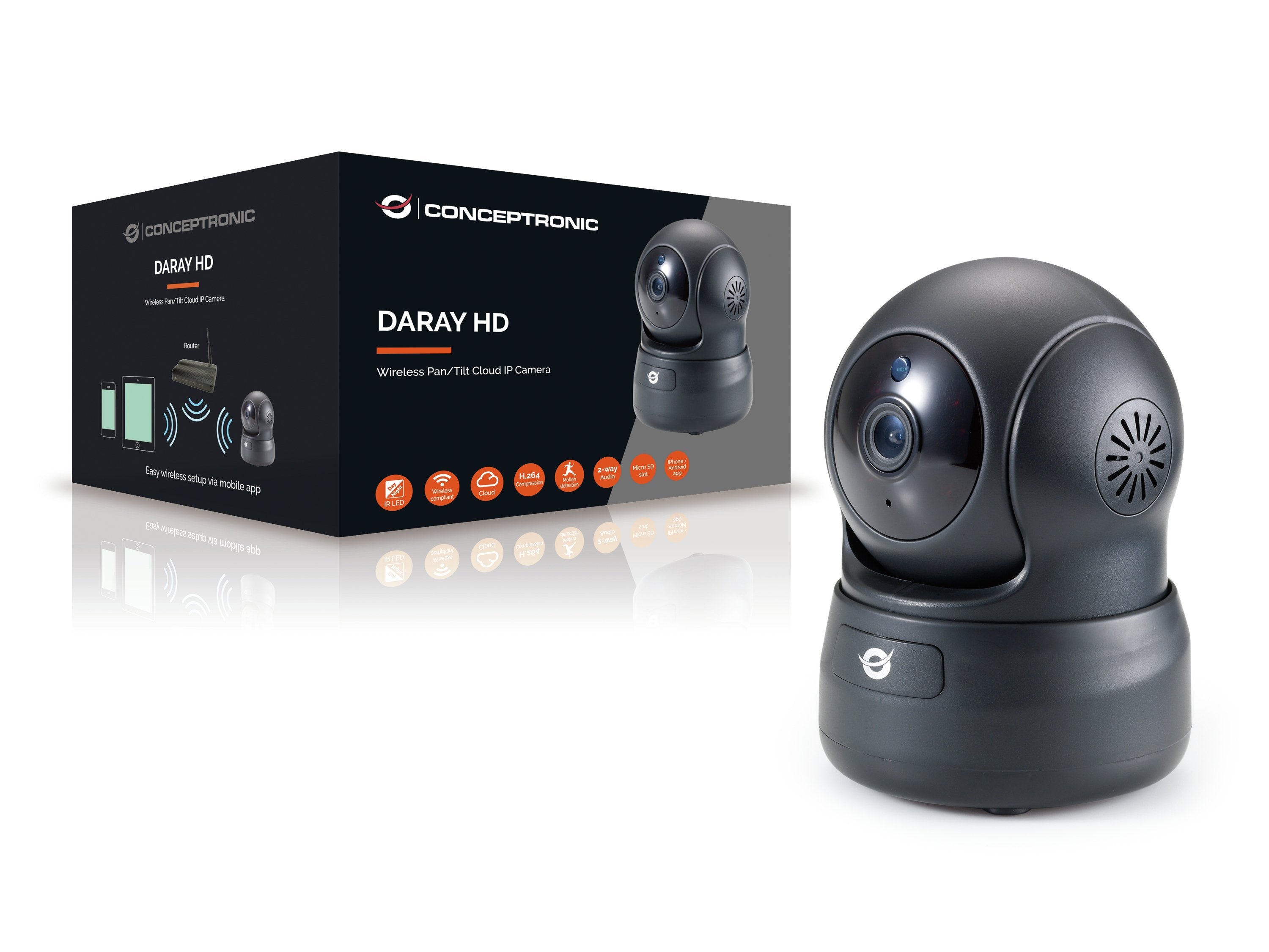 Conceptronic Daray02b Wireless Cloud Ipcam,Outdoor,Ip66,Hd