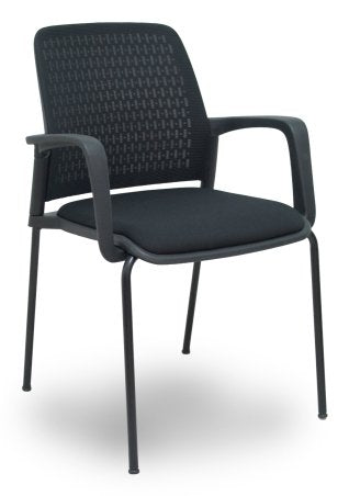 Piqueras Y Crespo Forol Pack 4 Sillas Opti519 Respaldo Malla Negra Asiento Tela Negra