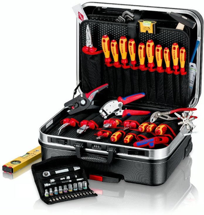 Kit  De Herramientas De Knipex "Big Basic Move" Elektroplus, 68 Partes, Conjunto De Herramientas En Negro, Con Rango De Herramientas Para Electricistas 00 21 06