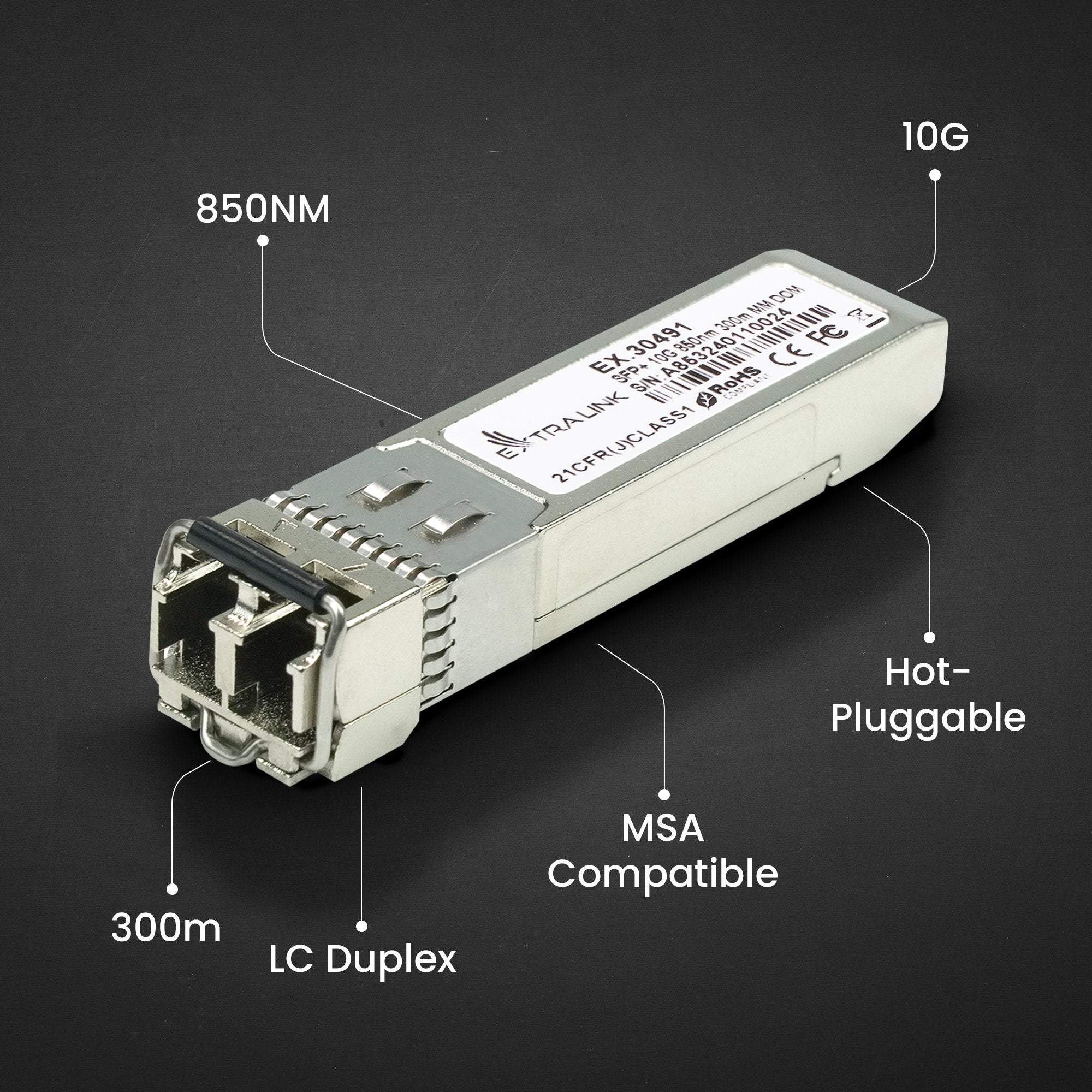 Extralink Sfp+ 10g 850nm Mm 300m 2-Pack