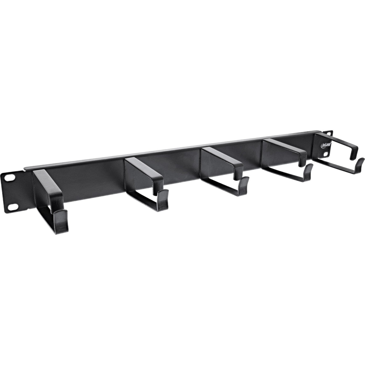 Panel De Gestión De Cables Inline De 19", 5 Soportes Grandes, Ral9005, Negro