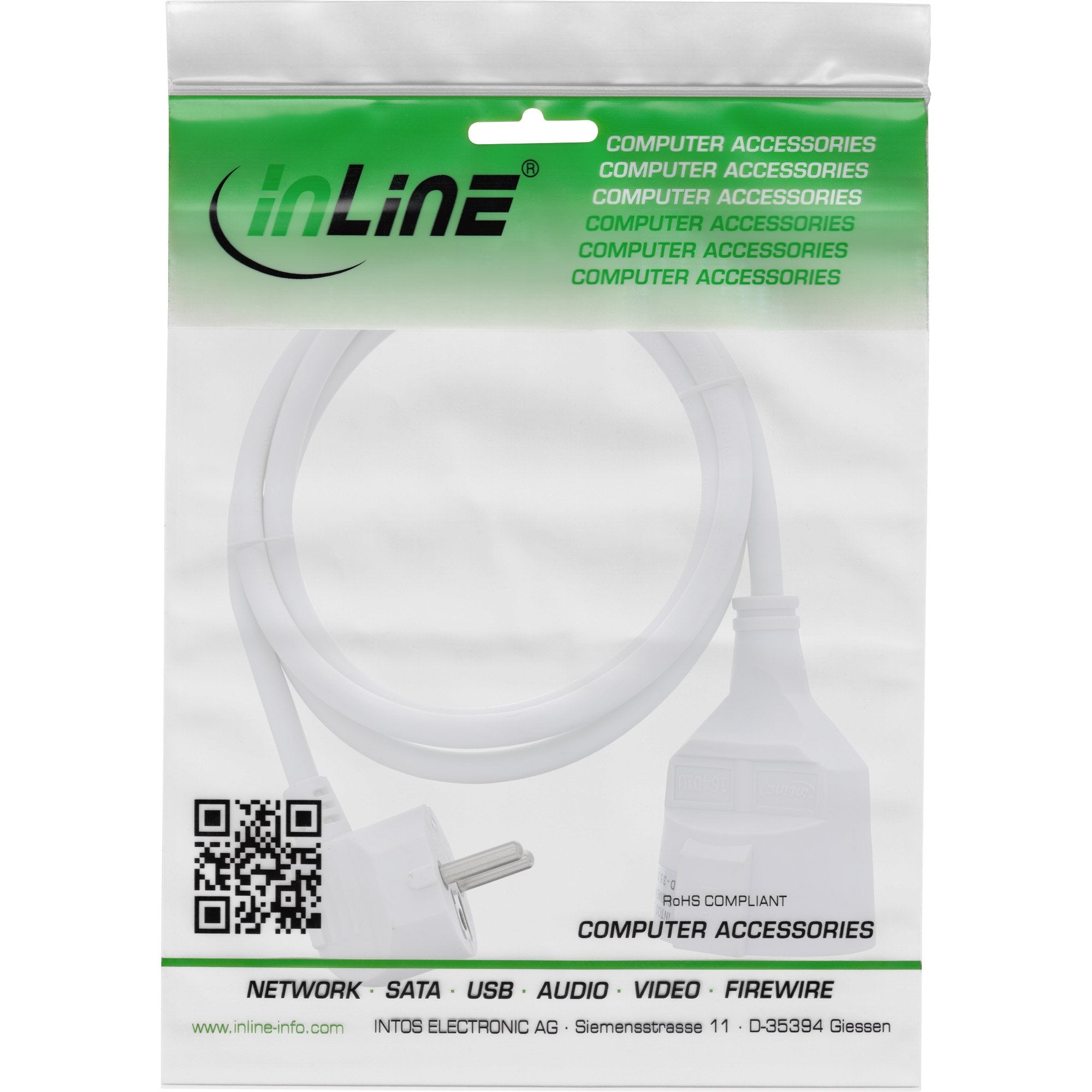 Inline® Power Cable De Extensión Angeld Type F White 5m
