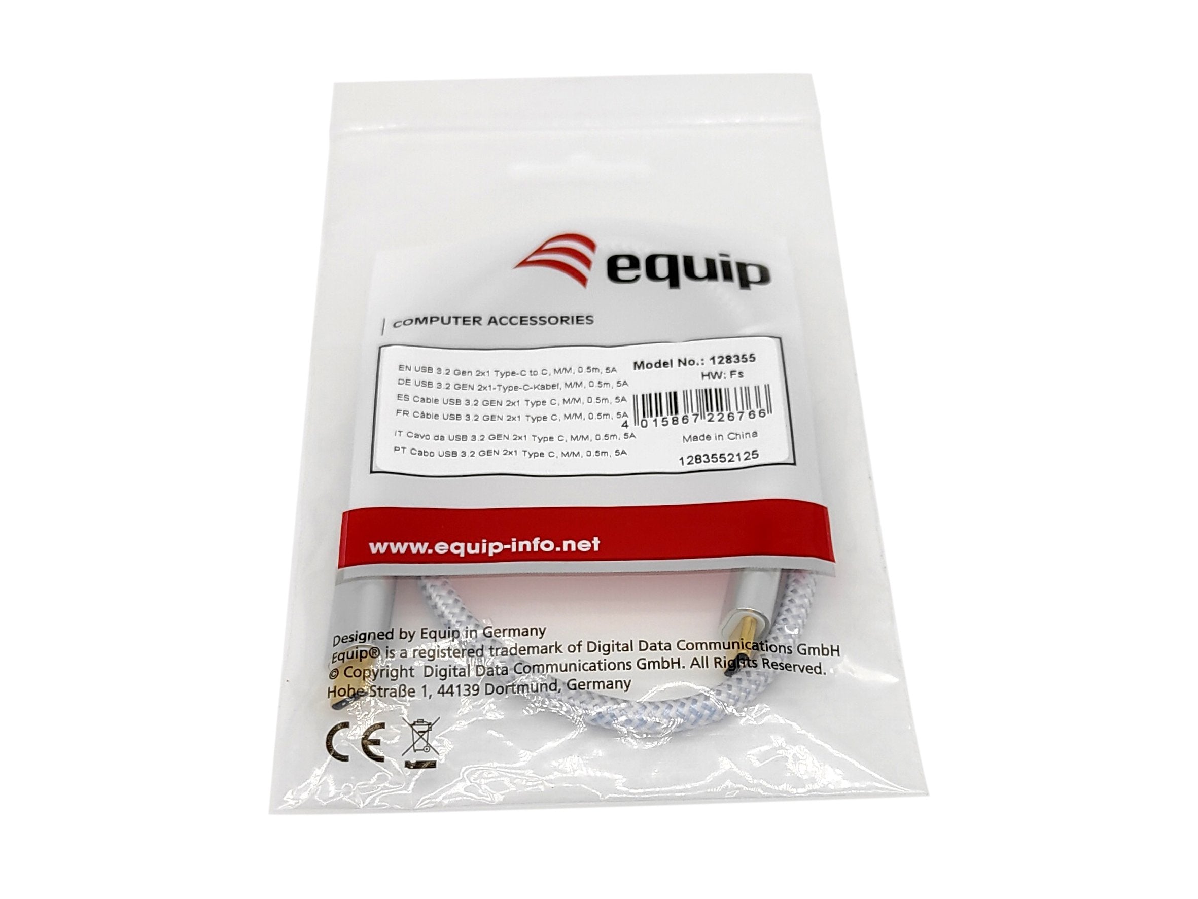 Equip Usb Cable 3.2 C -> C M/M 0.5m Blanco