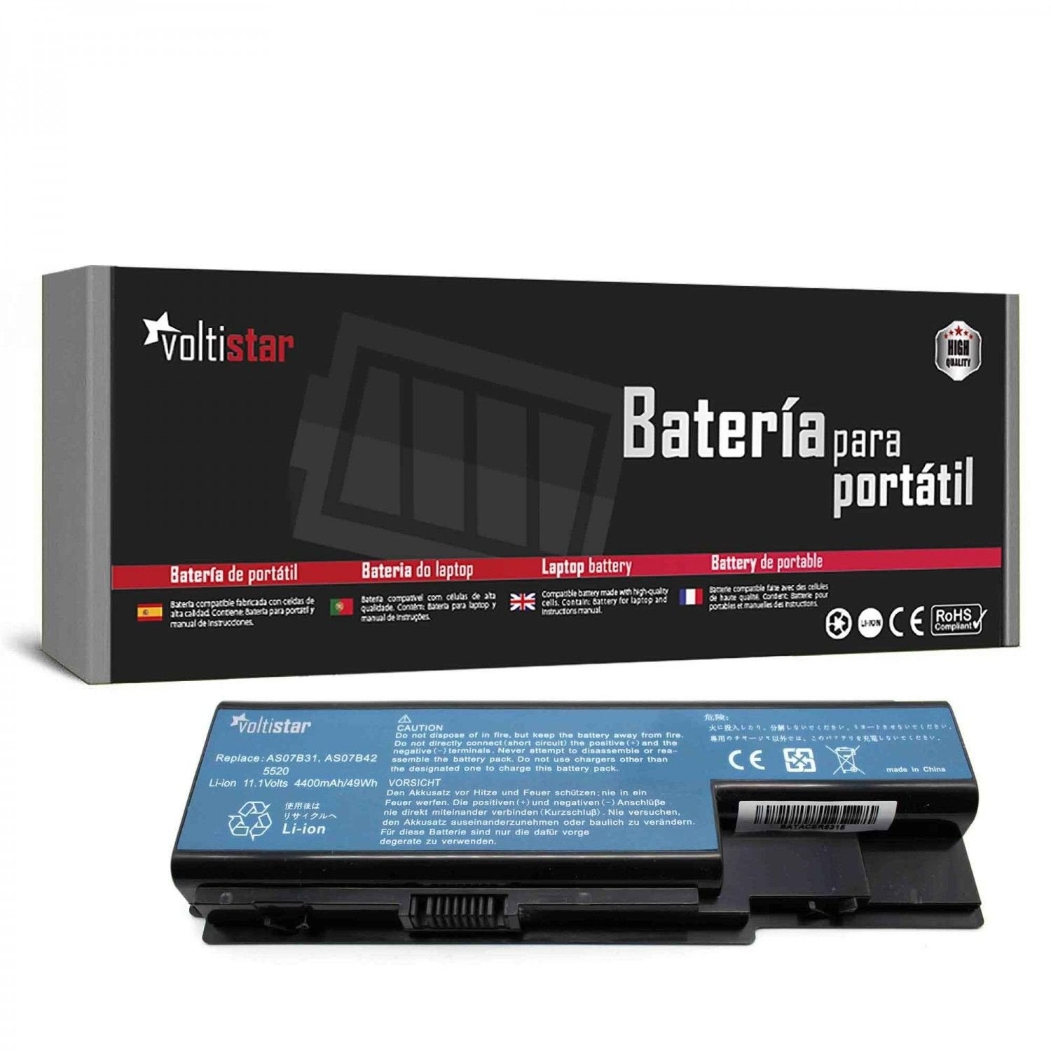 EAN 8435597400124 - VOLTISTAR BATACER5315 refacción para laptop Batería imagen 1