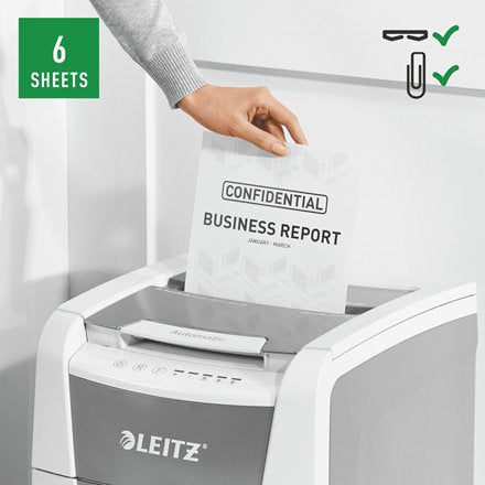 Destructora De Documentos Leitz Iq 100 Autofee P5 / 2x15 / 100 Hojas / 34l / Klamm / Kred /
