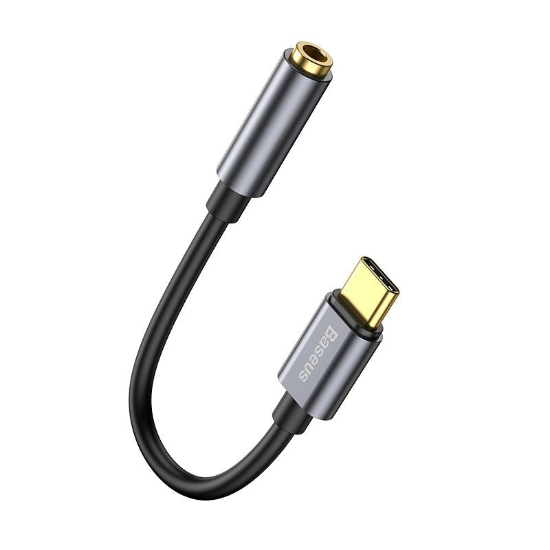 Baseus L54 Cable De Teléfono Móvil Negro, Gris Usb C 3,5mm
