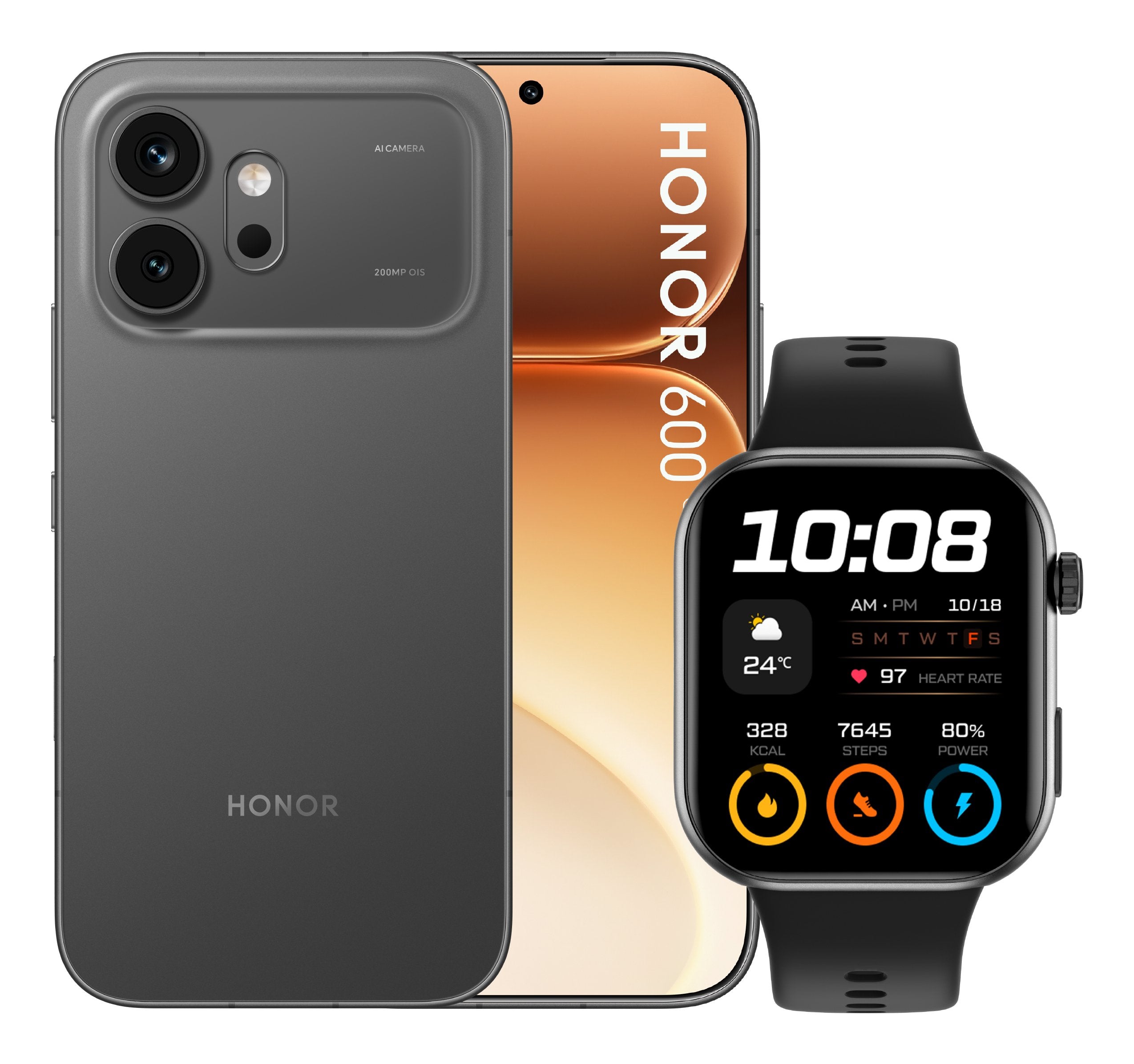 Honor 600 8+512gb 6.57" 5g Velvet Black Ds + Watch 2i Ita