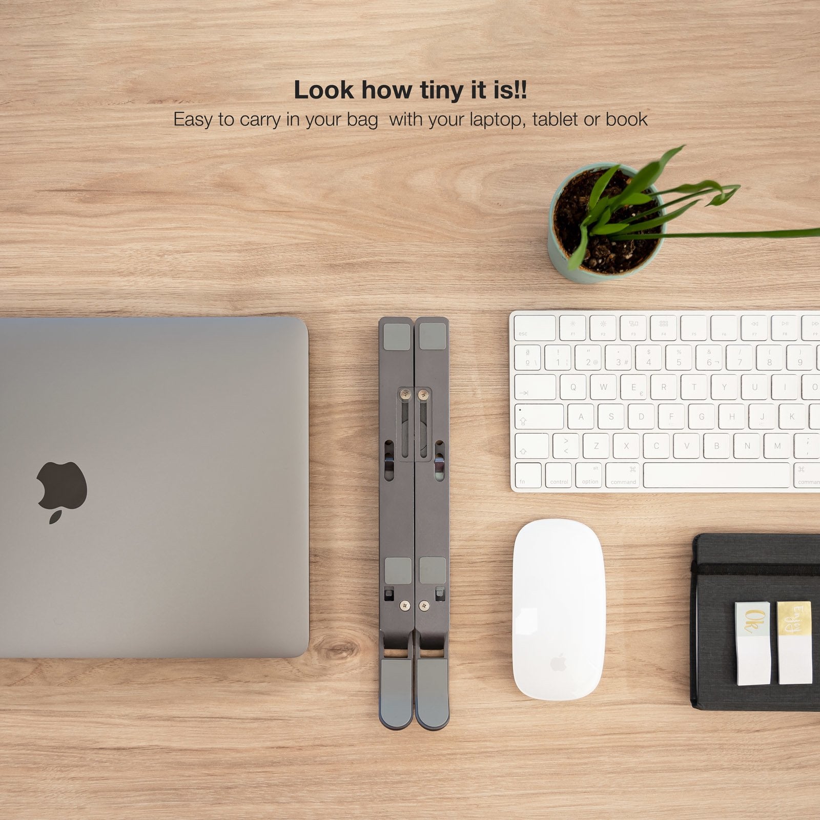 Soporte Elevador Aluminio Plegable Portátiles Gris