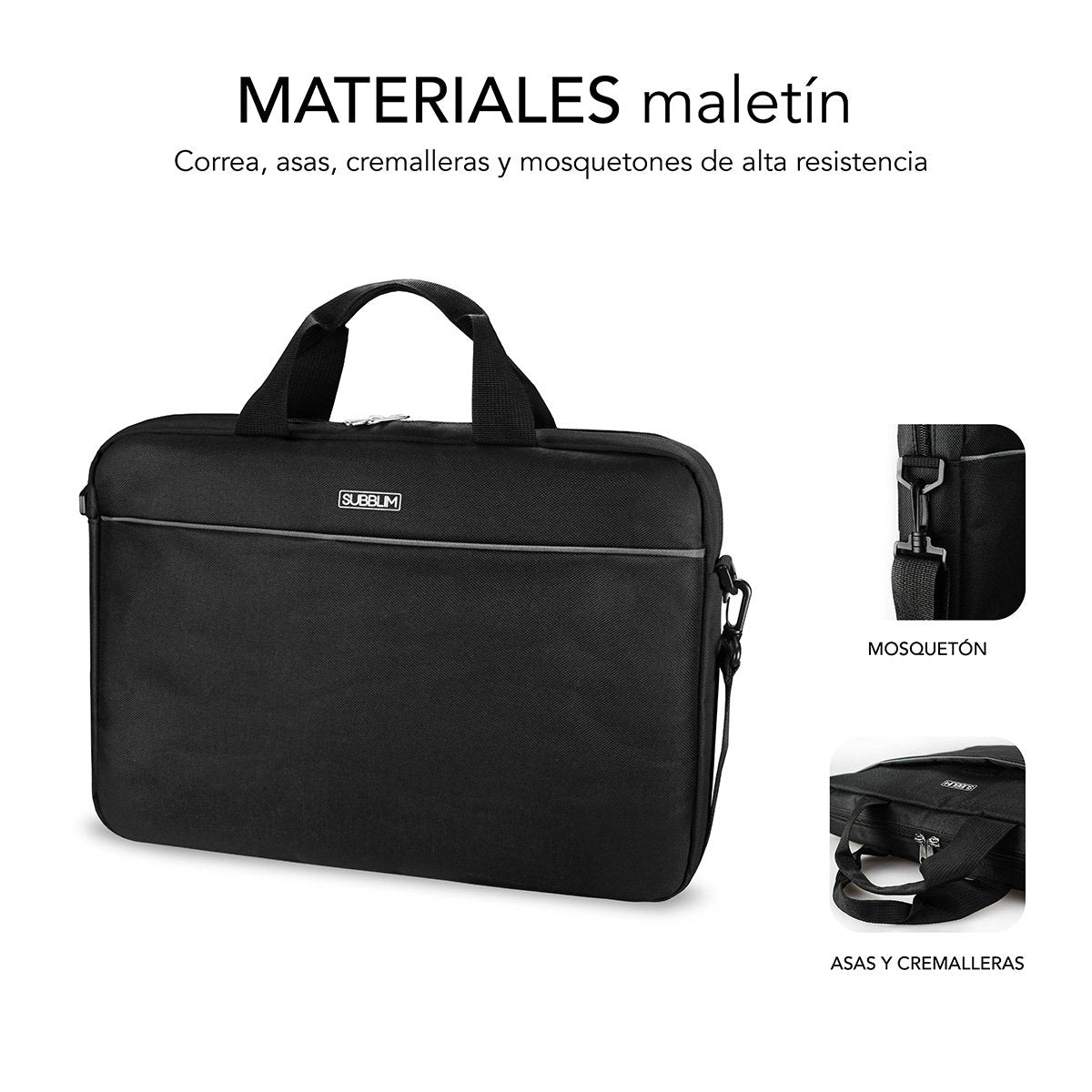 EAN 8436586741204 - SUBBLIM SUB-LB-2SP0050 maletines para portátil 39,6 cm (15.6") Maletín Toploader Negro imagen 3