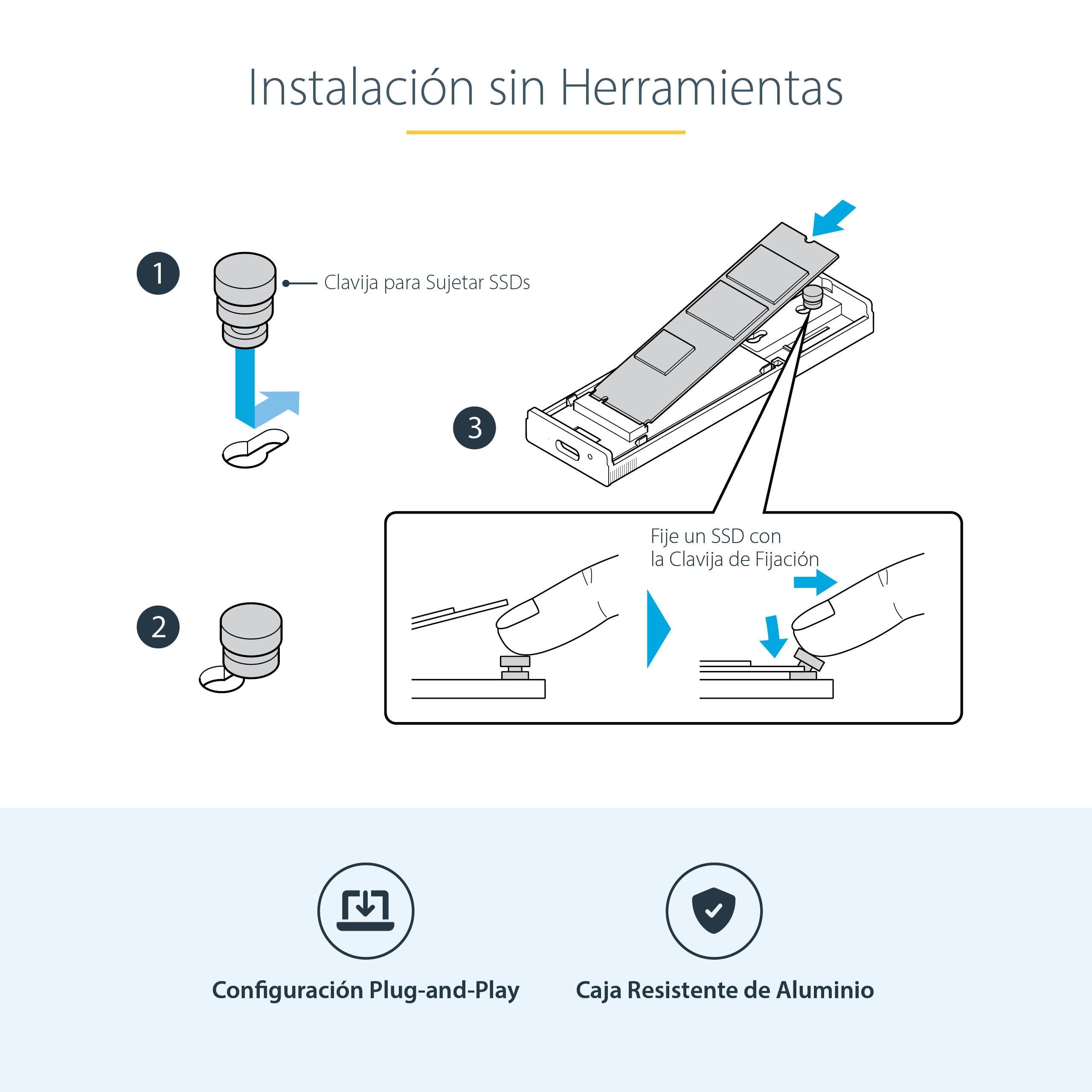 EAN 0065030894975 - StarTech.com M2-USB-C-NVME-SATA caja para disco duro externo Caja externa para unidad de estado sólido (S imagen 12