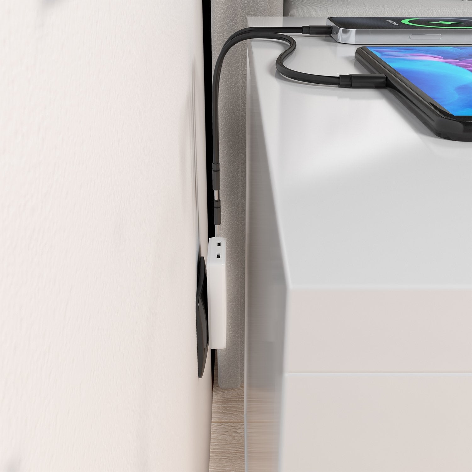 Aisens Cargador De Pared Gan Ultra Delgado 65w, 2xusb-C Pd3.0 Qc4.0, Blanco