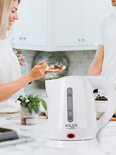 Hervidor De Agua Adler Ad 1272 Tetera Eléctrica 1 L Avellana, Blanco 1600 W