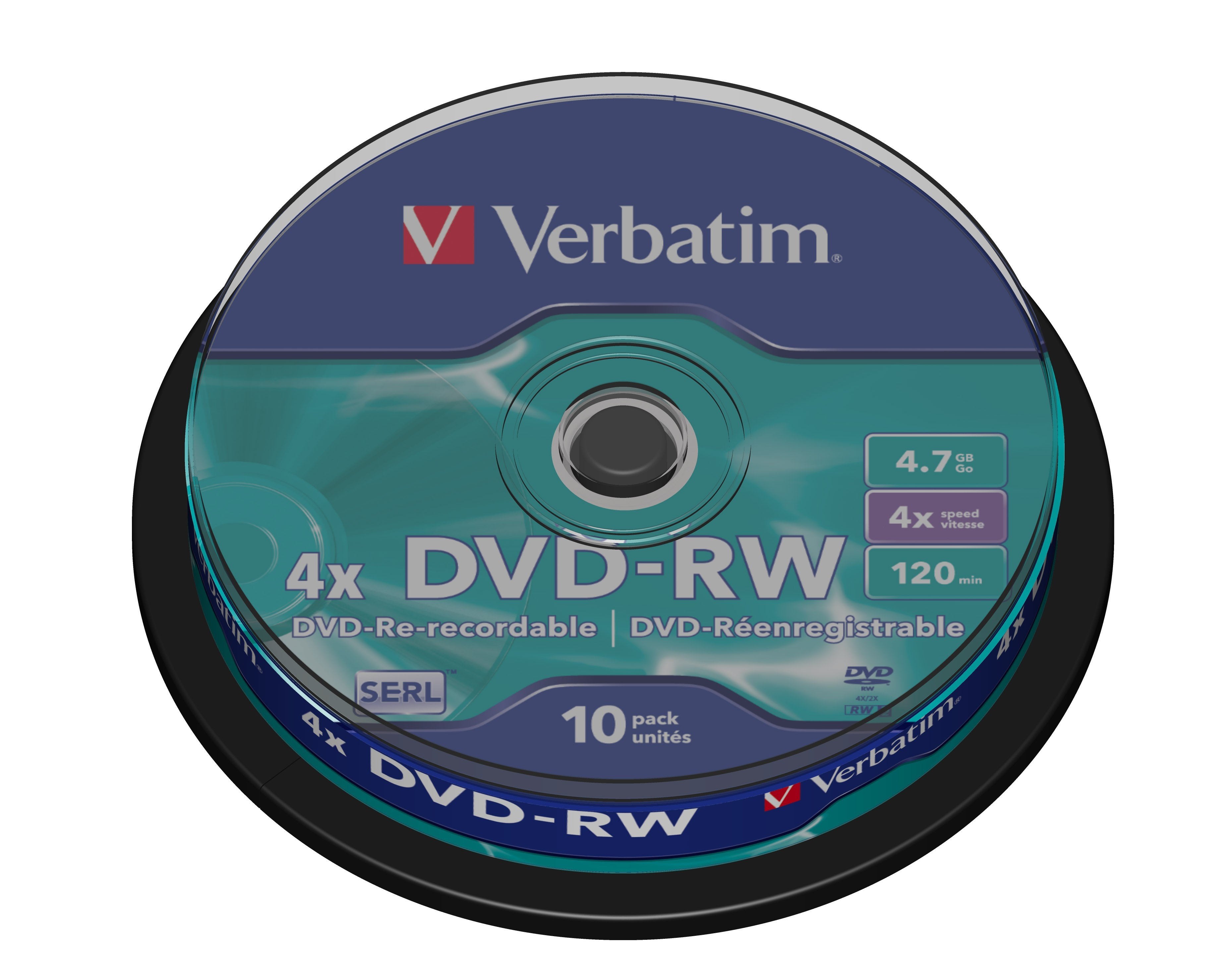 Verbatim Dvd-Rw Regrabable 4x  4,70 Gb Tarrina 10 43552 (20)