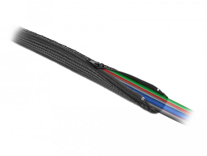 Geflechtschlauch Mit Reissverschluss Hitzebeständig 2 M X 20 Mm Schwarz
