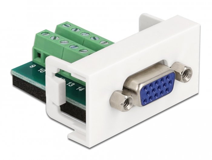 Delock Easy 45 Moduloo Vga Hembra A 16 Pin Terminalblock 22,5 X 45 Mm