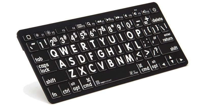 Logickeyboard Xl-Print Blanco On Negro De (Mac Bt)
