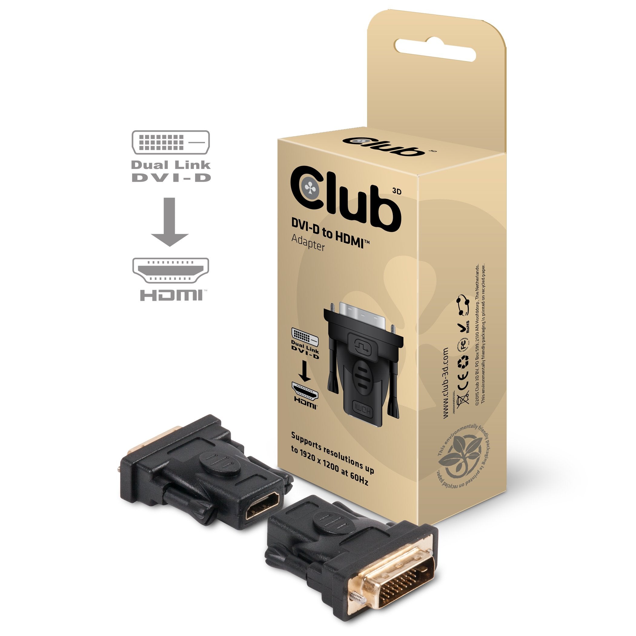 EAN 8717249407911 - CLUB3D DVI to HDMI Adapter Negro imagen 1