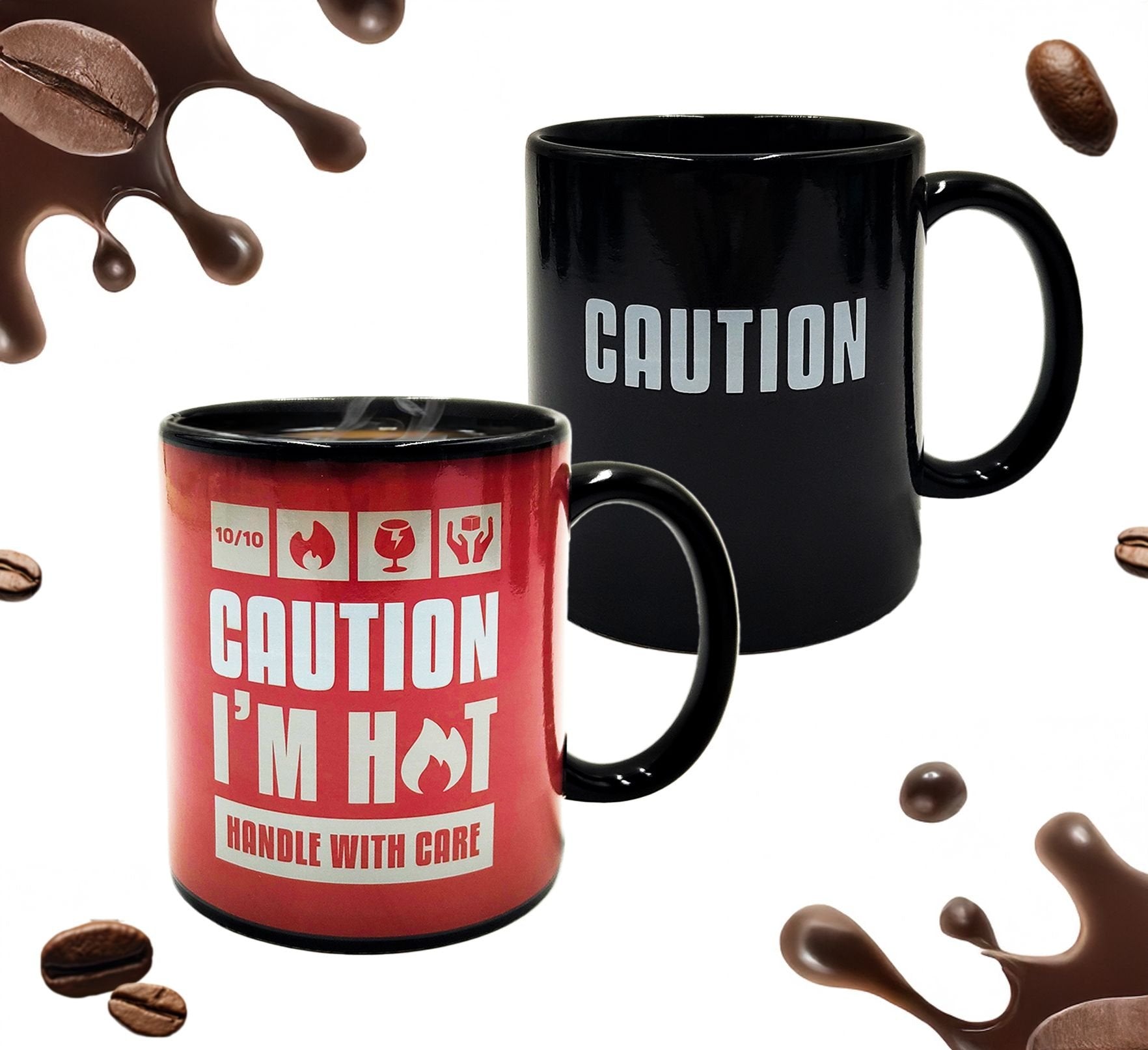 Mad Monkey - Tasse "Caution I Am Hot" - Con Farbwechsel