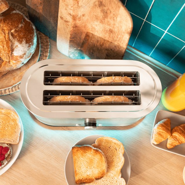Cecotec Langschlitz-Toaster Shine&Toast Extra Double (Edelstahl, 1.400 Watt, Para 4 Scheiben Toast) 3287