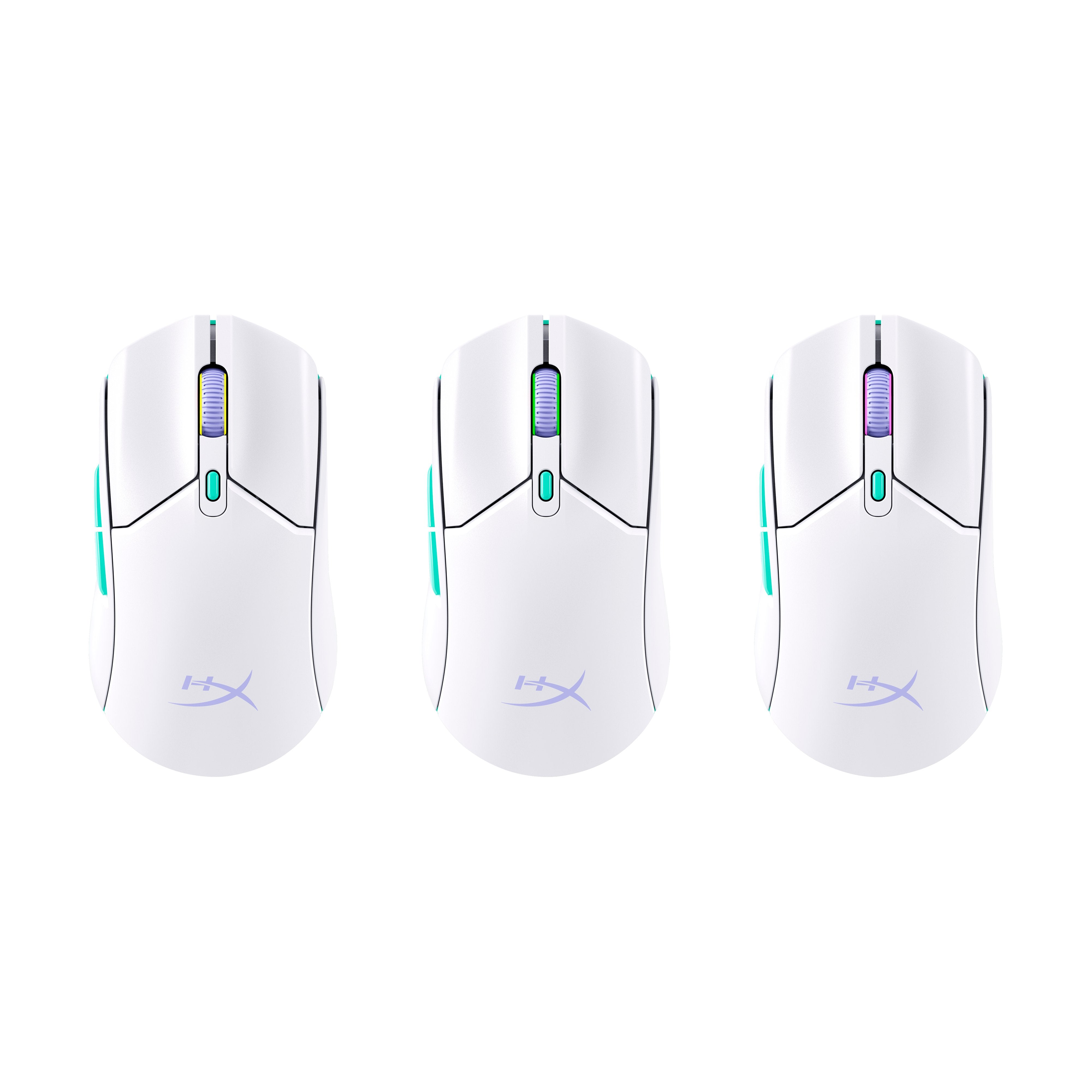 Hp Hyperx Pulsefire Haste 2 Core Inalámbricos: Ratón Gaming (Blanco/Verde/Púrpura)