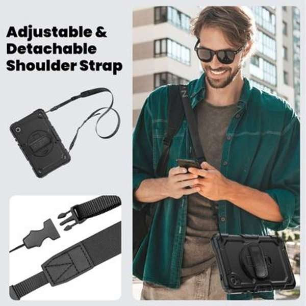 Funda Tablet Samsung Galaxy Tab A9 Shockproof Rotating 360º Negro Just In Case Fuenda A Prueba De Golpes/ Compatible Samsung Galaxy Tab A9/ Protección De 3 Capas De Cuerpo Completo/ Negro