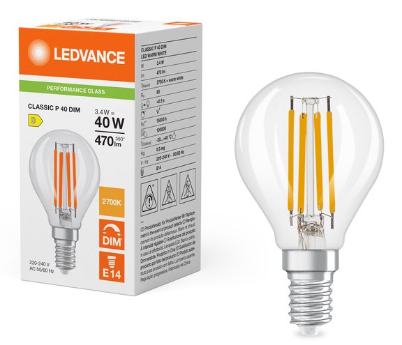 Osram 4099854439193 Lámpara Led Blanco Cálido 2700 K 3,4 W E14 D