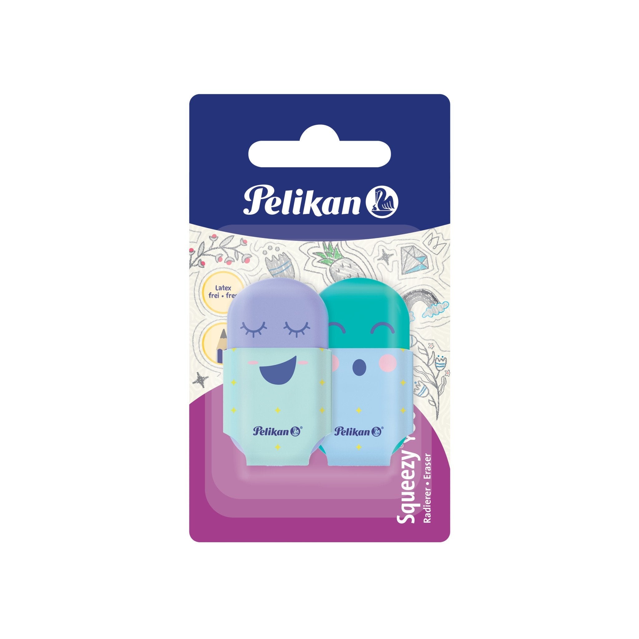 Pelikan Squeezy You Radierer 2 M. Sortiert A Blimer