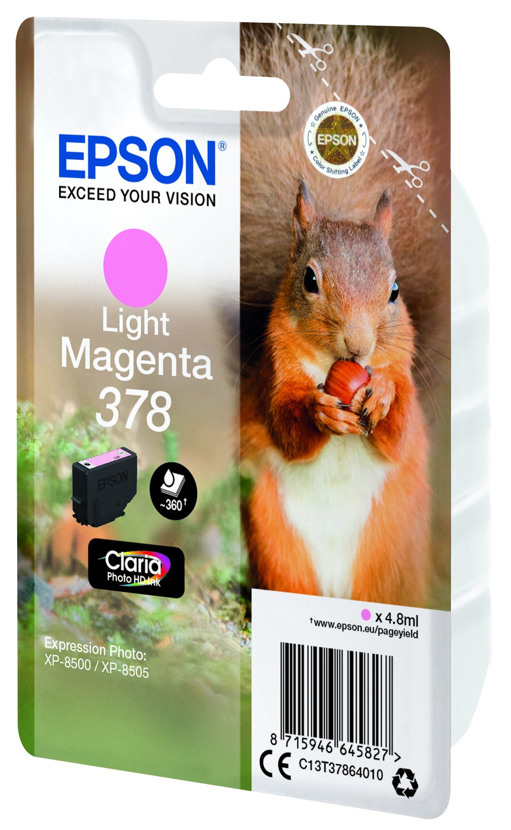 Tinta Epson Squirrel Singlepack Light Magenta 378 Claria Photo Hd Ink