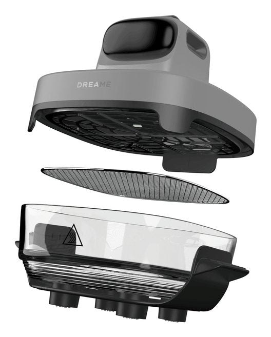 Dreame Tasti Sencillo Independiente 1500 W Freidora De Aire Caliente Negro, Transparente, Blanco