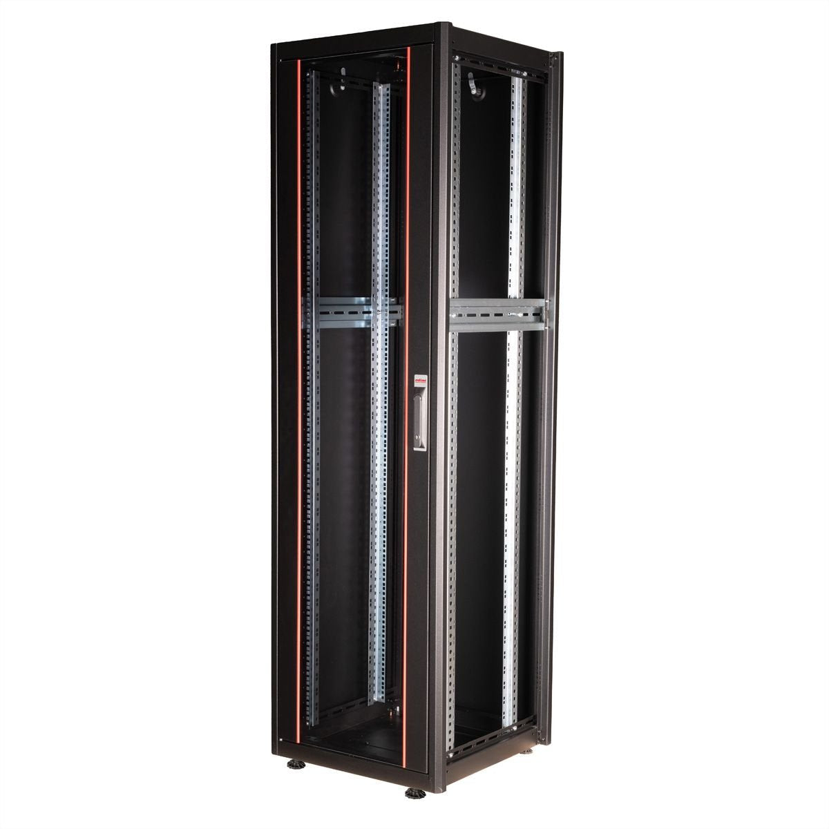 Roline 19-Zoll Netzwerkschrank Basic 42 He, 600x600 Bxt Glastr Schwarz