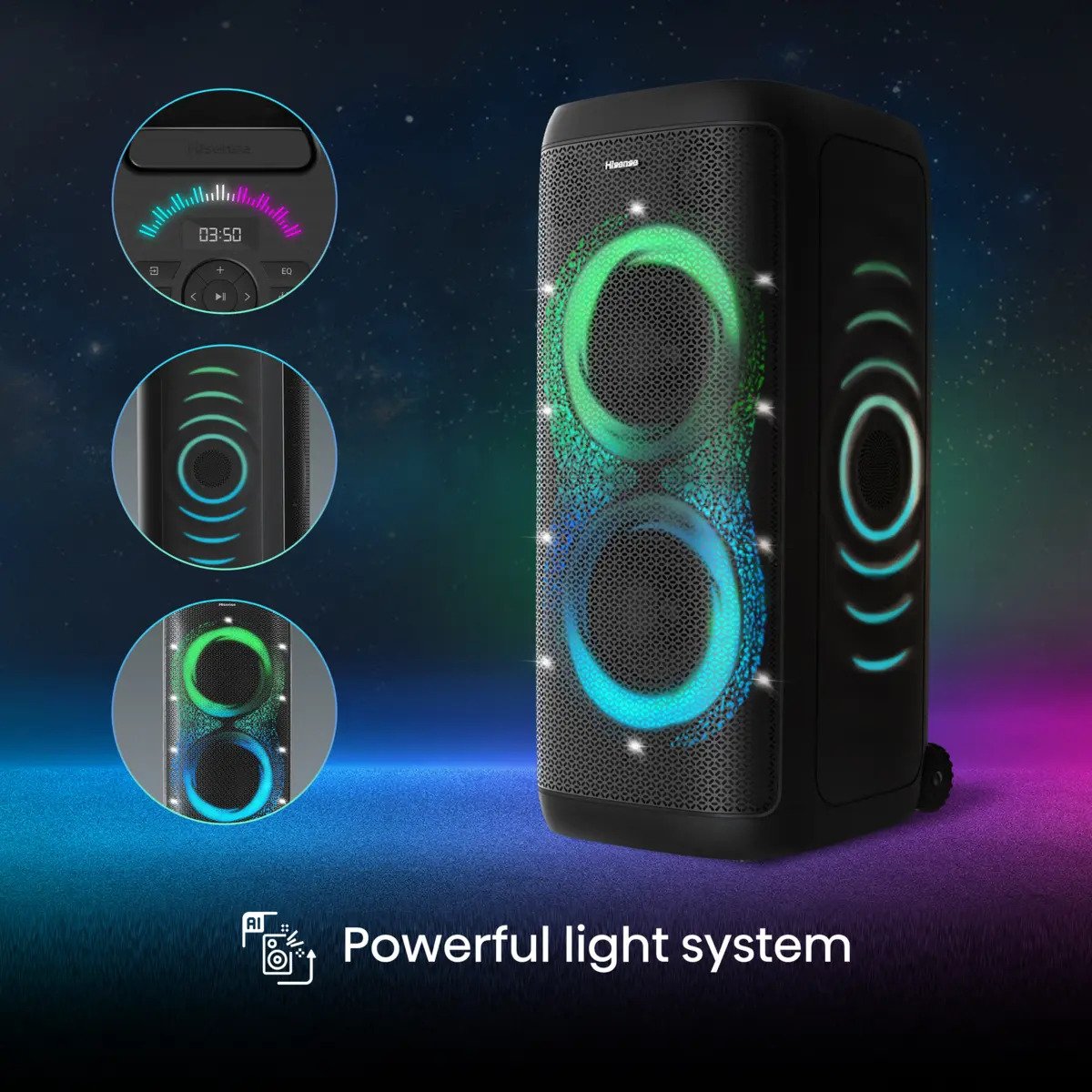 Altavoz Portátil Hisense Party Thunder Negro
