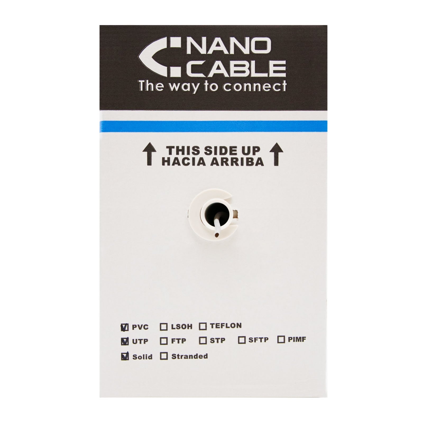 Nanocable Bobina De Cable De Red Rigido Rj45 Cat.5e Ftp Awg24 305m - Gris