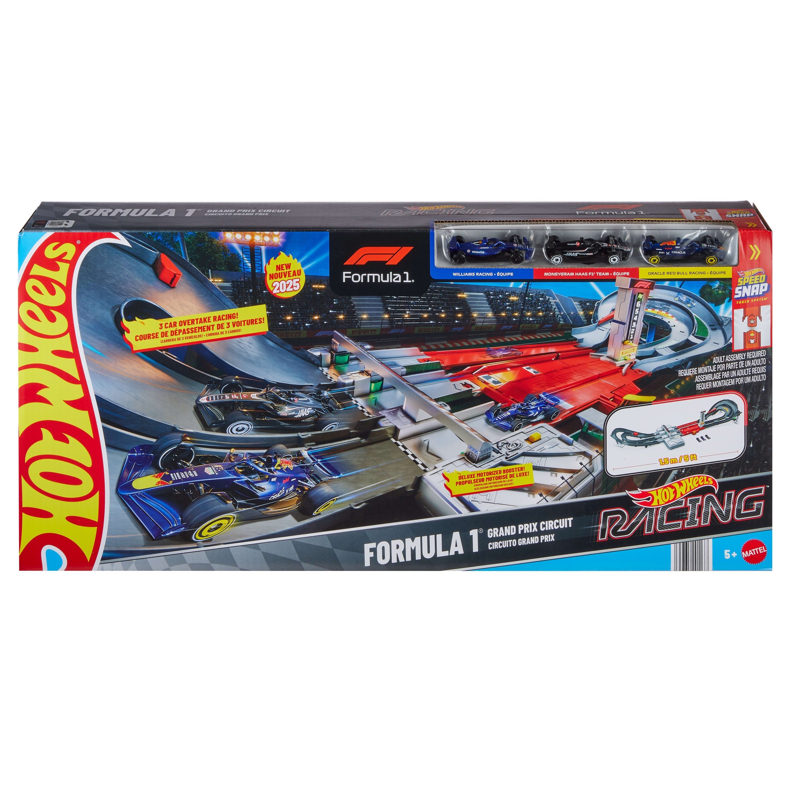 Mattel Hot Wheels Racing Formel 1 Grand Prix Trackset (Mit 3 Die-Cast Spielzeugautos Im Massstab 1:64) Jdy16