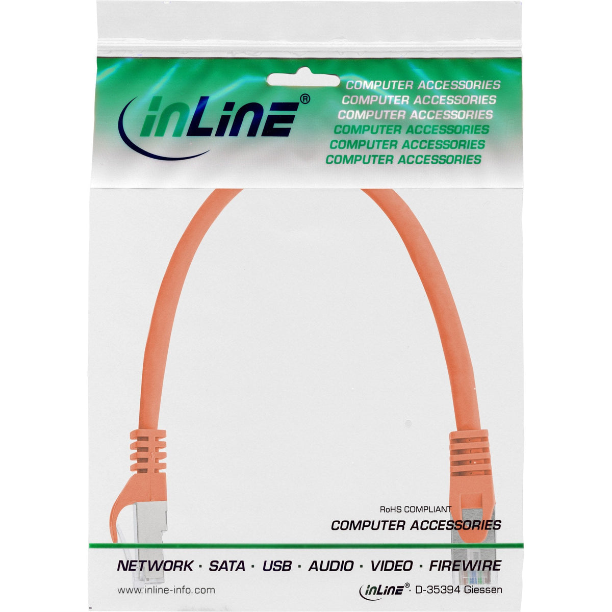 Cable De Red Inline Sf/Utp Cat.5e Naranja 0,25m