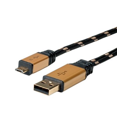 Roline Gold Usb 2.0 Cable Typ A St - Micro B St 1,8m